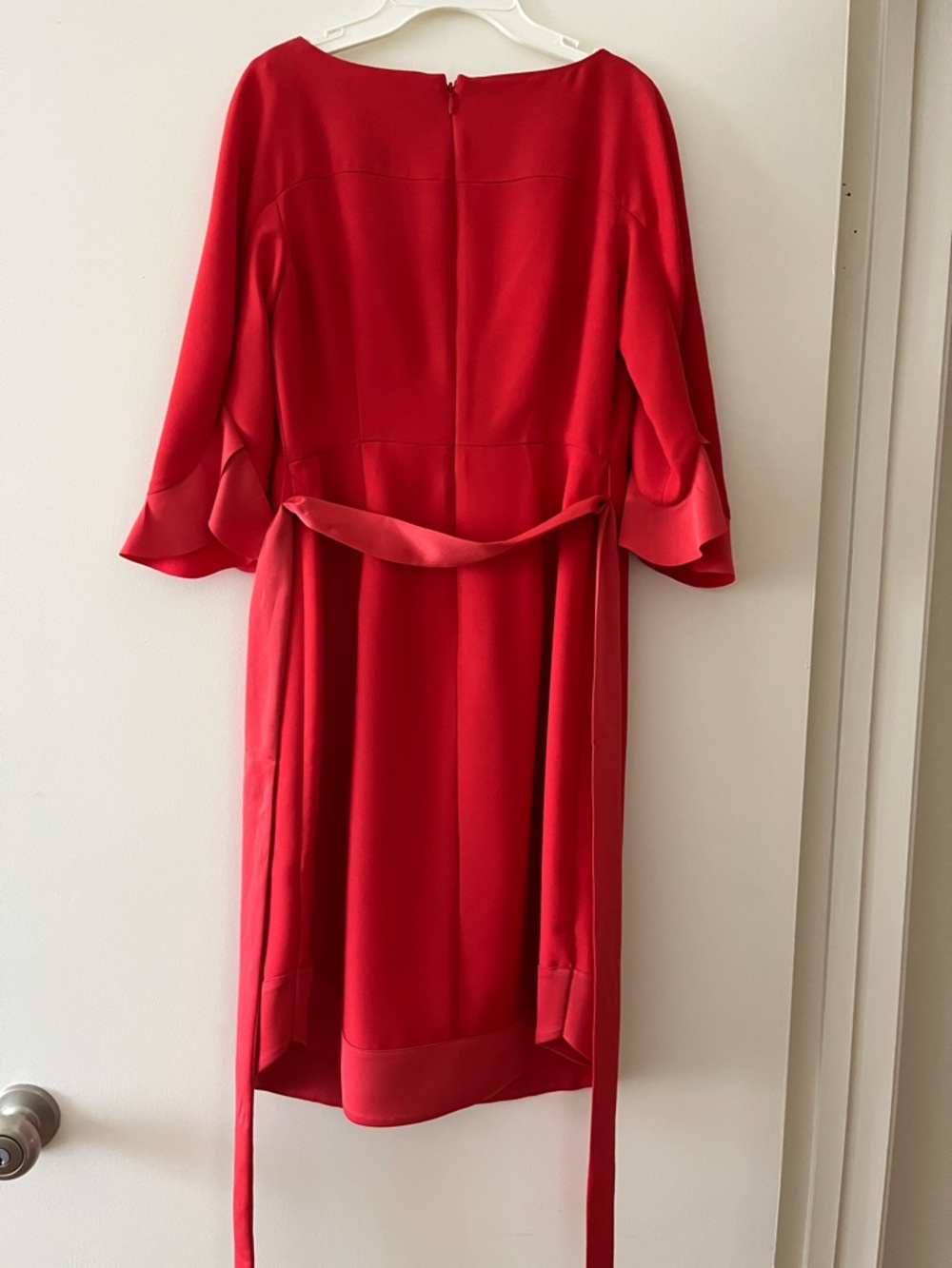 Banana Republic Red Midi Dress with Ruffle Sleeves - Picture 3 of 4
